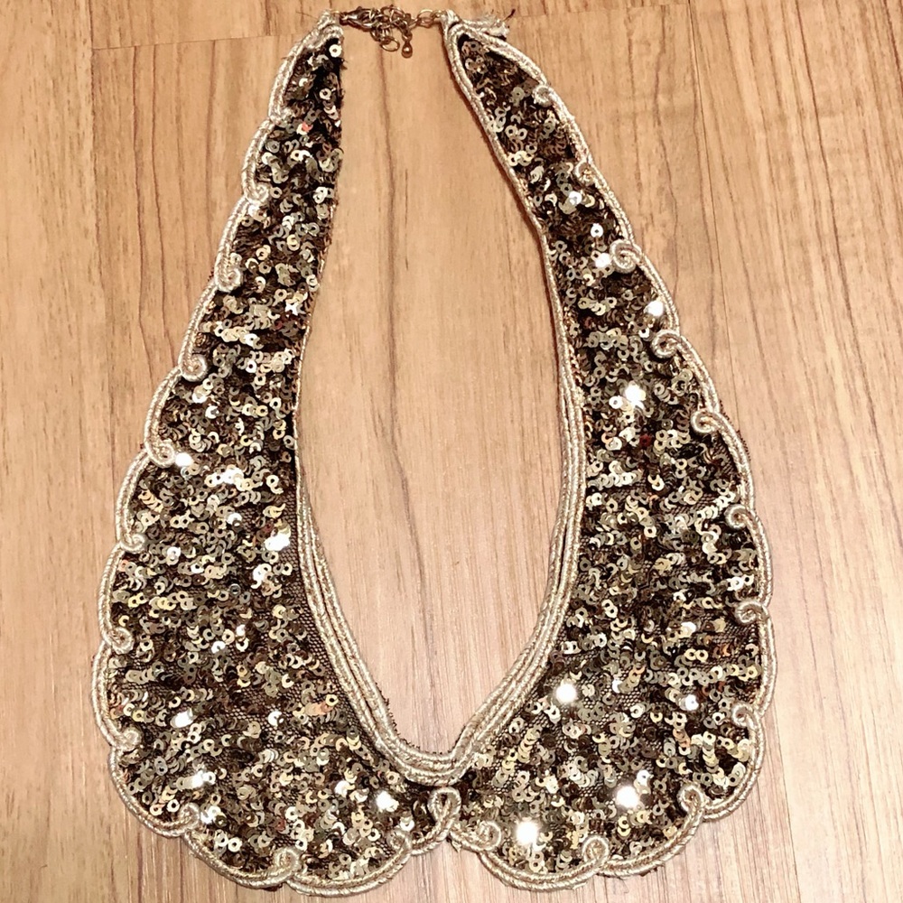 Sequined collard necklace